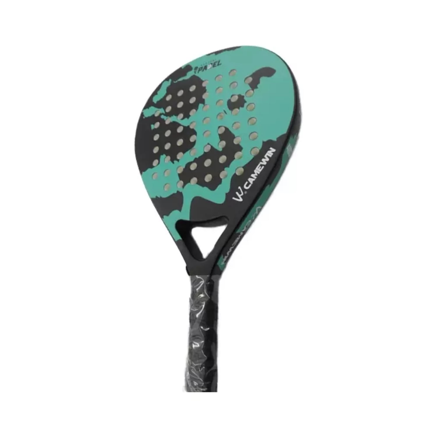 PALA PÁDEL CARBONO HÍBRIDO 38MM + BOLSO DEPORTE TURQUESA - 1