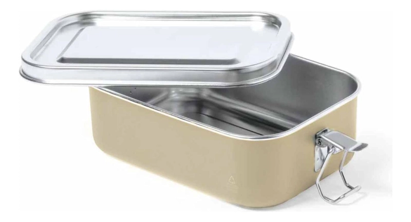 CONTENEDOR TUPPER HERME TICO ACERO INOX. BEIGE SHONKA 750 ML - 2