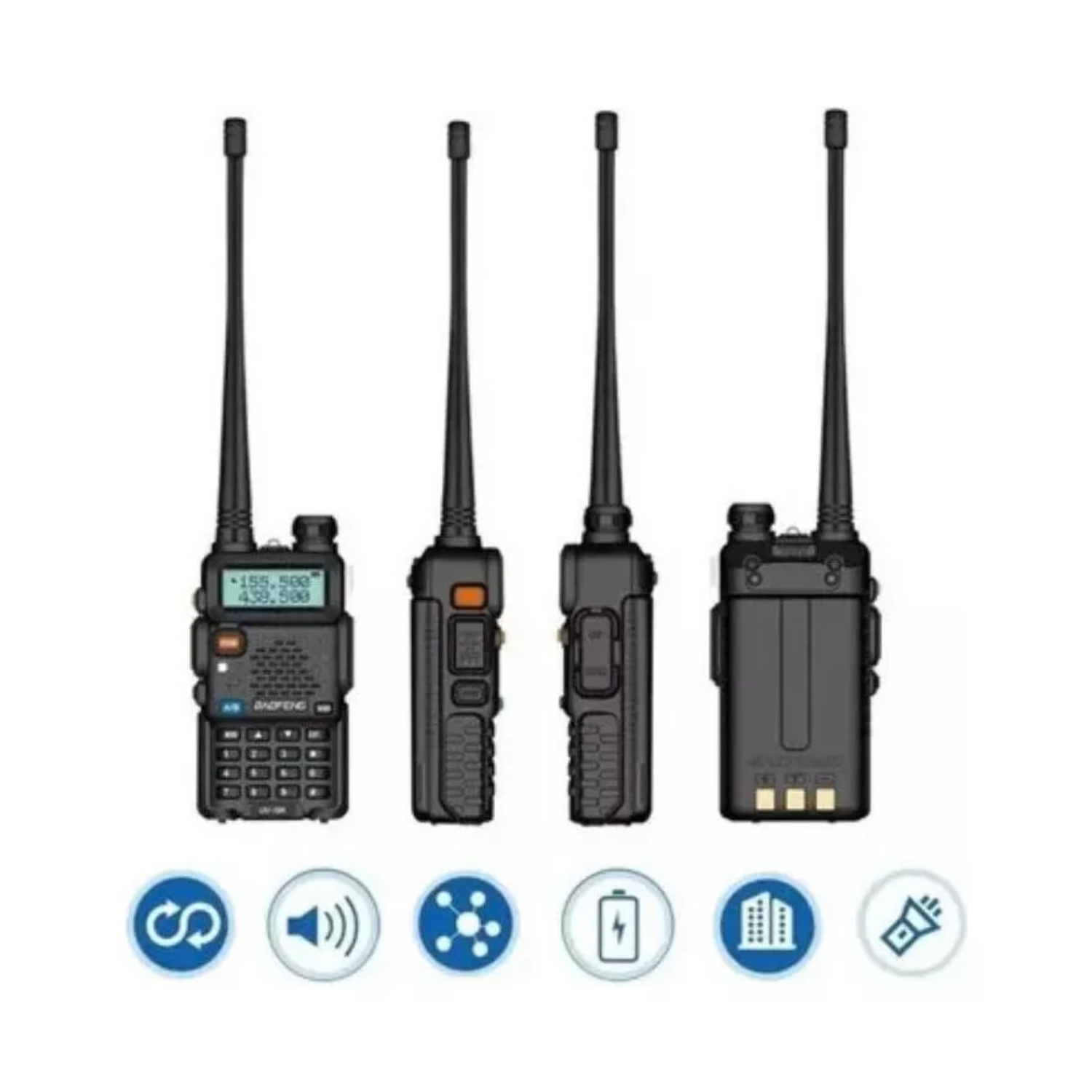 WALKIE TALKIE IMPORTCLICK NEGRO RADIO DUAL BAND 128 CANALES - 4