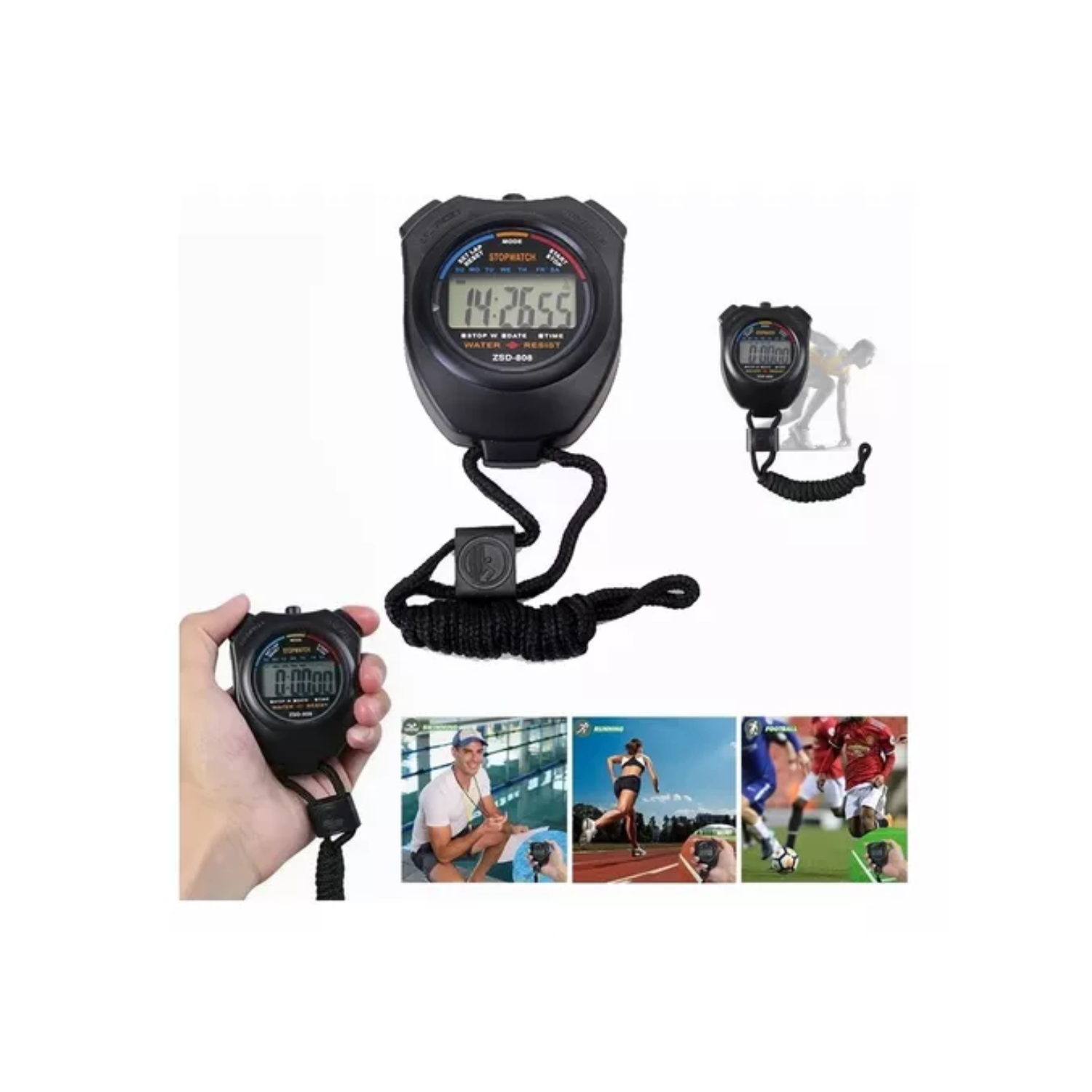 CRONÓMETRO RELOJ DIGITAL IMPERMEABLE DEPORTIVO - 5