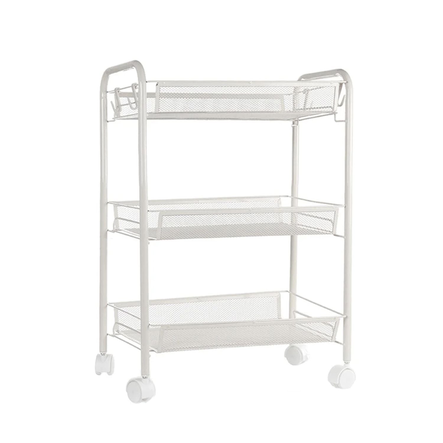 ORGANIZADOR IMPORTCLICK HOG.1116 REPISA 3 NIVELES RUEDAS 63X27X45 CM BLANCO METAL - 1