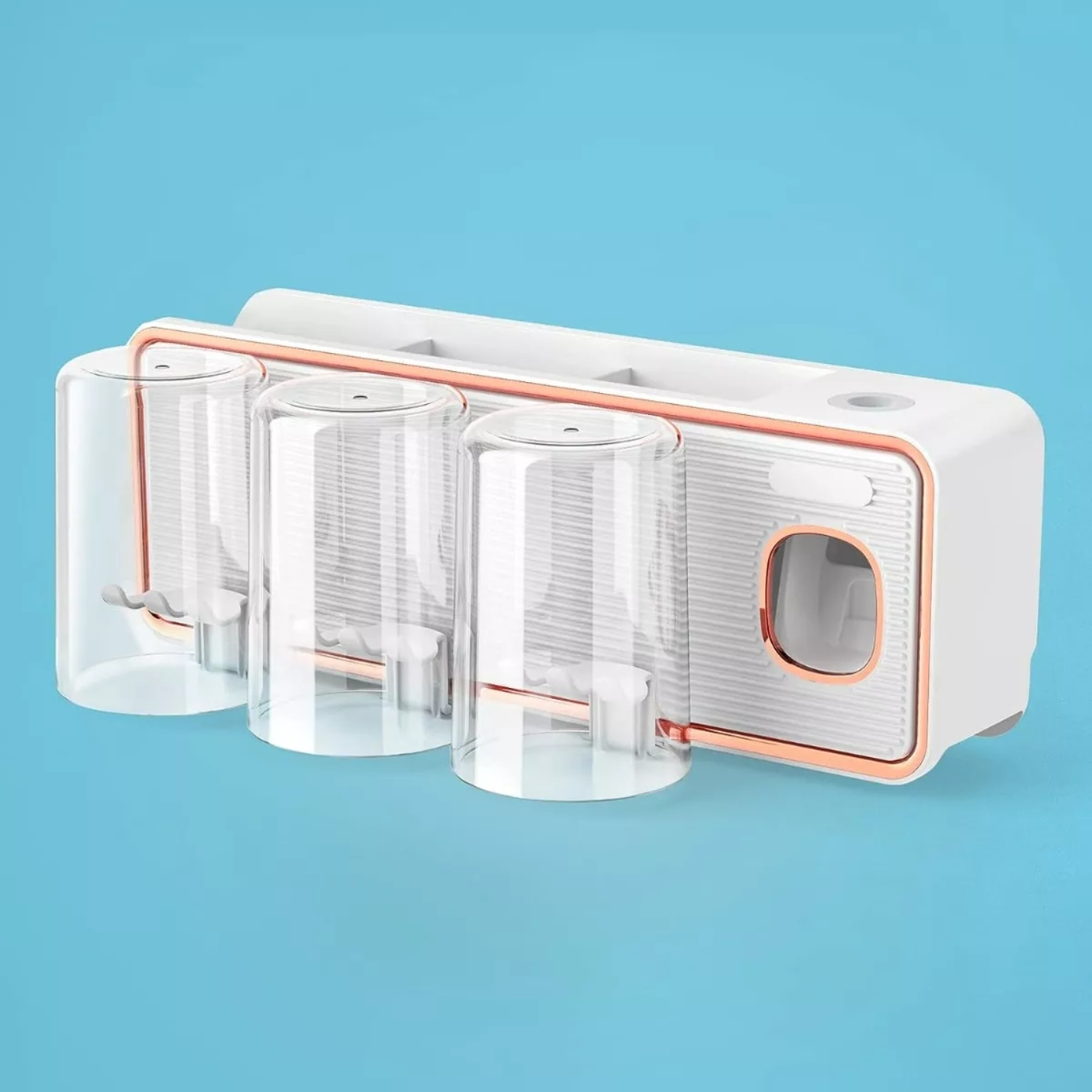 DISPENSADOR IMPORTCLICK HOG.1266 AUTOMÁTICO PASTA DIENTES PORTA CEPILLO BLANCO - 4