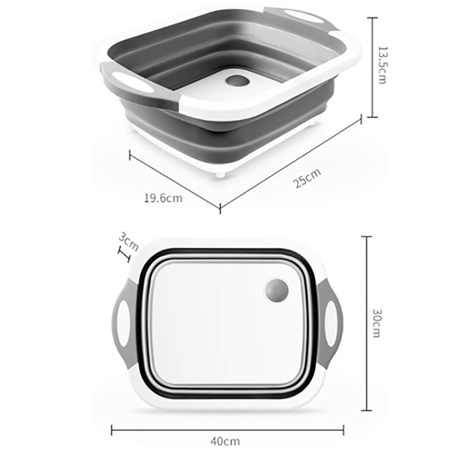 TABLA CORTAR 3 EN 1 SILICONA PLEGABLE DRENAJE COCINA - 3