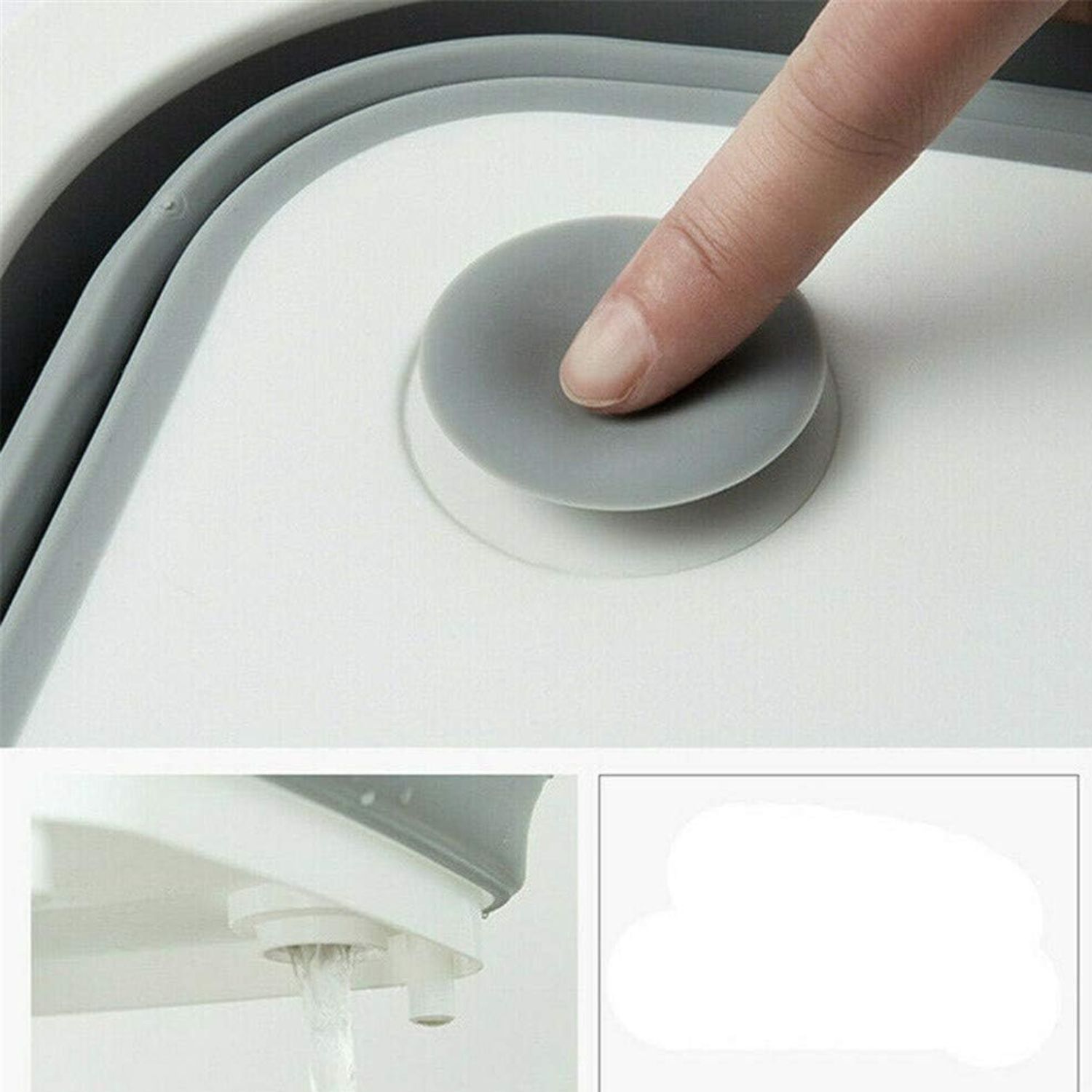 TABLA CORTAR 3 EN 1 SILICONA PLEGABLE DRENAJE COCINA - 4