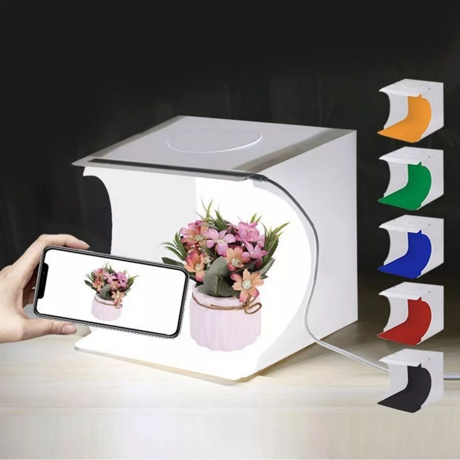 MINI ESTUDIO FOTOGRÁFICO IMPORTCLICK CAJA LUZ LED PLEGABLE - 3