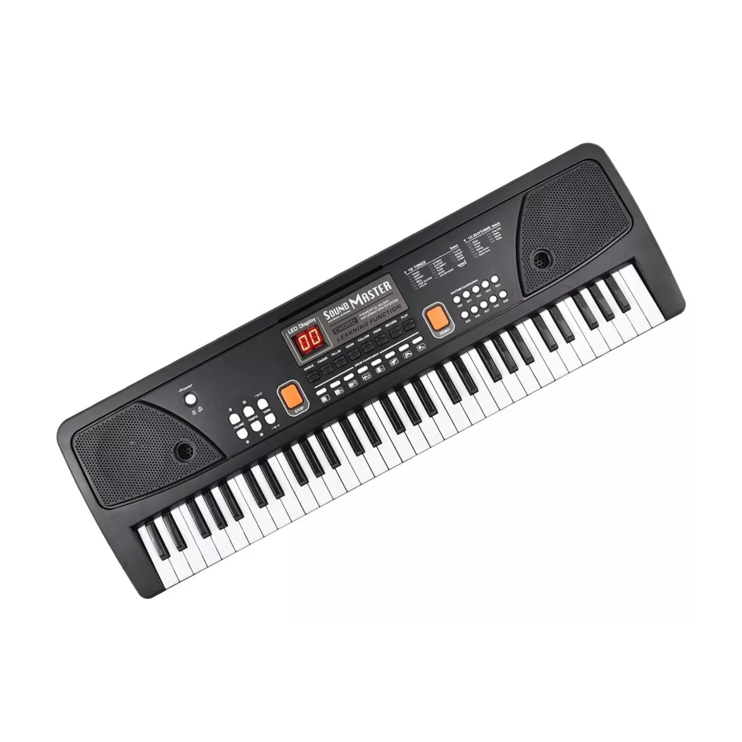 TECLADO 61 TECLAS PIANO MUSICAL DIGITAL NEGRO - 1