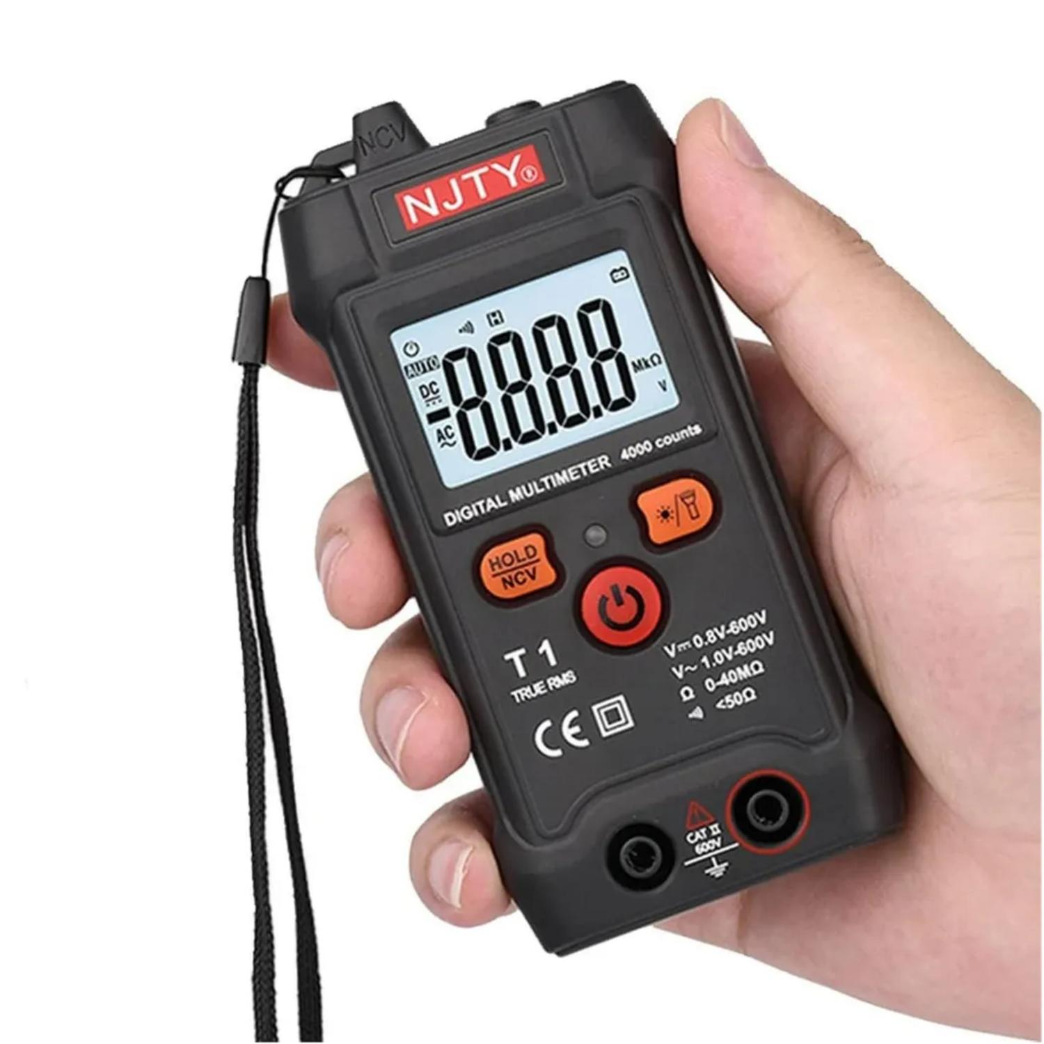 TESTER DIGITAL INTELIGENTE AMPERAJE VOLTAJE 55X20X122 MM NEGRO - 2