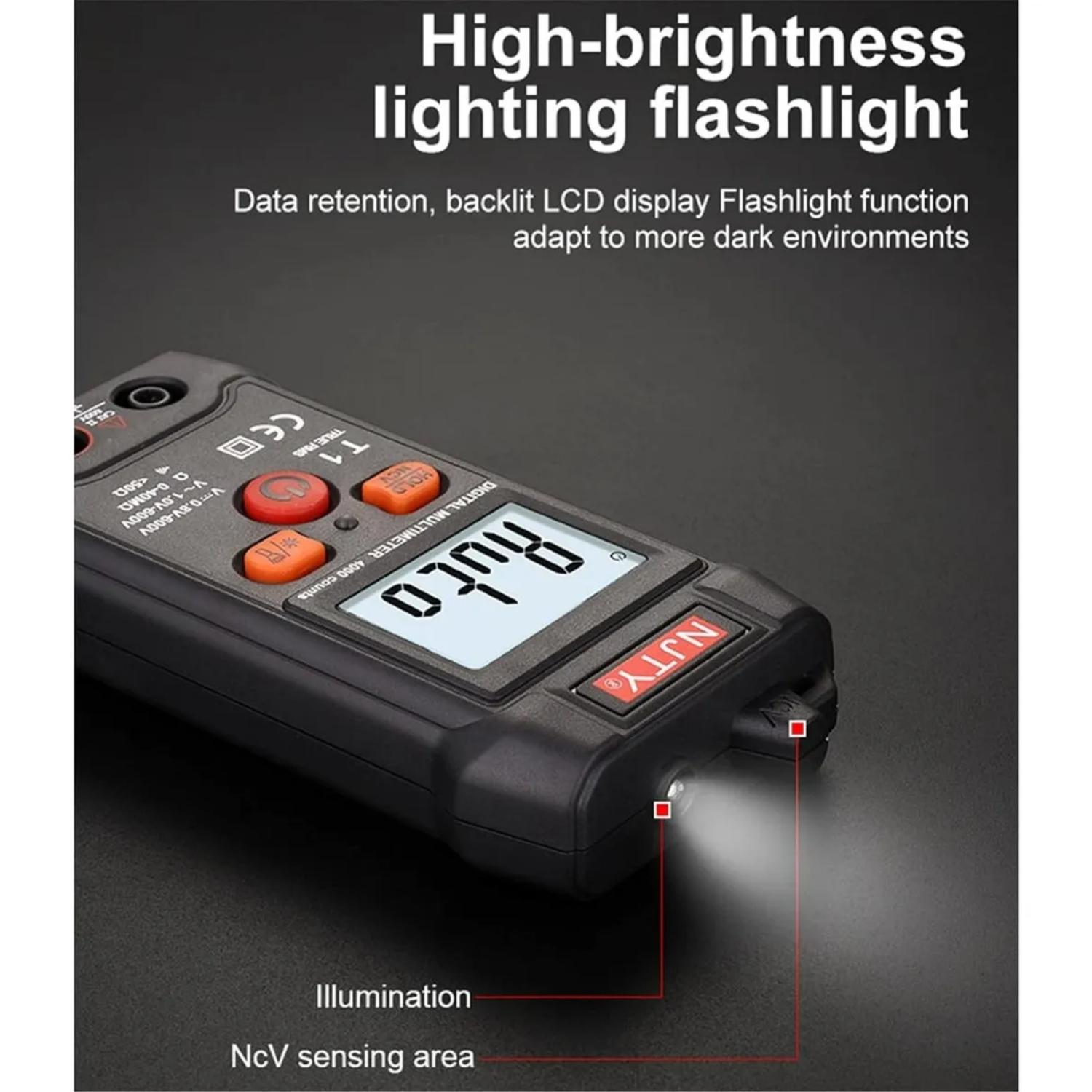 TESTER DIGITAL INTELIGENTE AMPERAJE VOLTAJE 55X20X122 MM NEGRO - 6