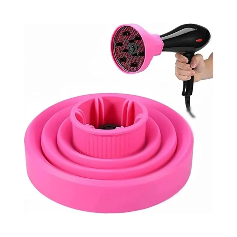 DIFUSOR SECADOR PELO SILICONA PLEGABLE ROSA - 3