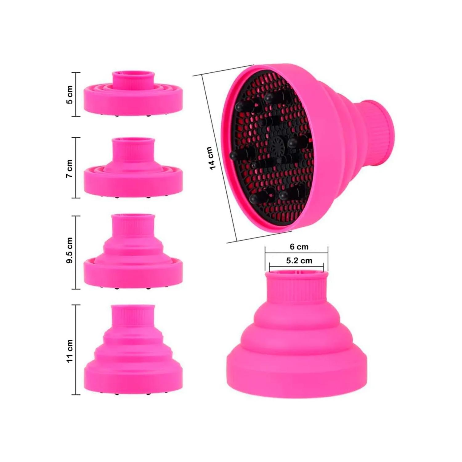 DIFUSOR SECADOR PELO SILICONA PLEGABLE ROSA - 4