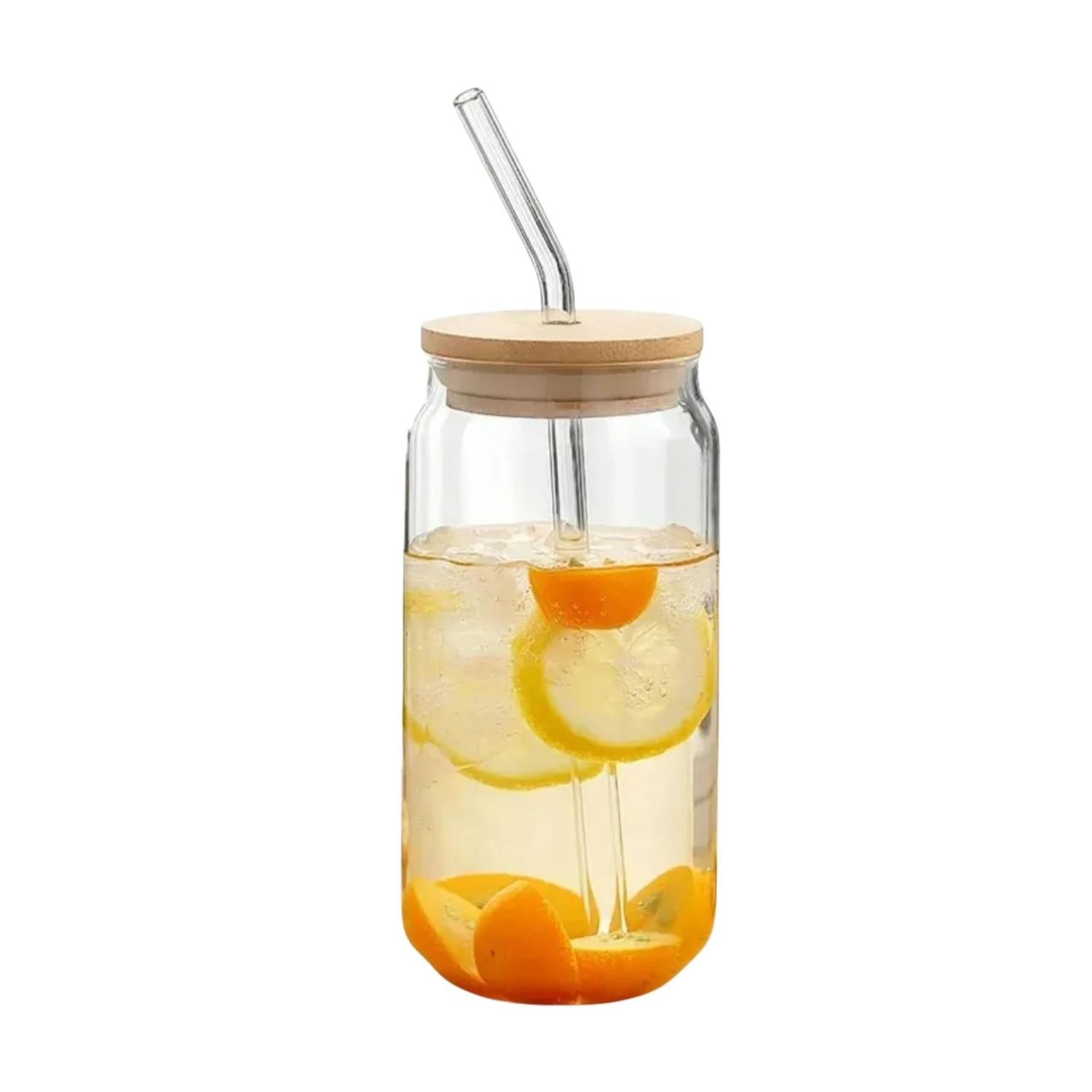 PACK 4 VASOS LATA VIDRIO REUTILIZABLE BOMBILLA 550 ML BAMBU - 2