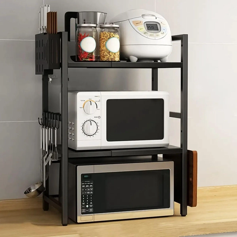ESTANTE REPISA EXTENSIBLE  HORNO MICROONDAS 3 NIVELES 77X40X36 CM - 5