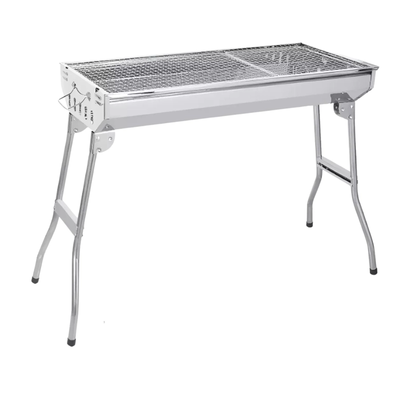 PARRILLA CARBON PORTATIL PLEGABLE ACERO INOXIDABLE 95X71X3 CM - 1