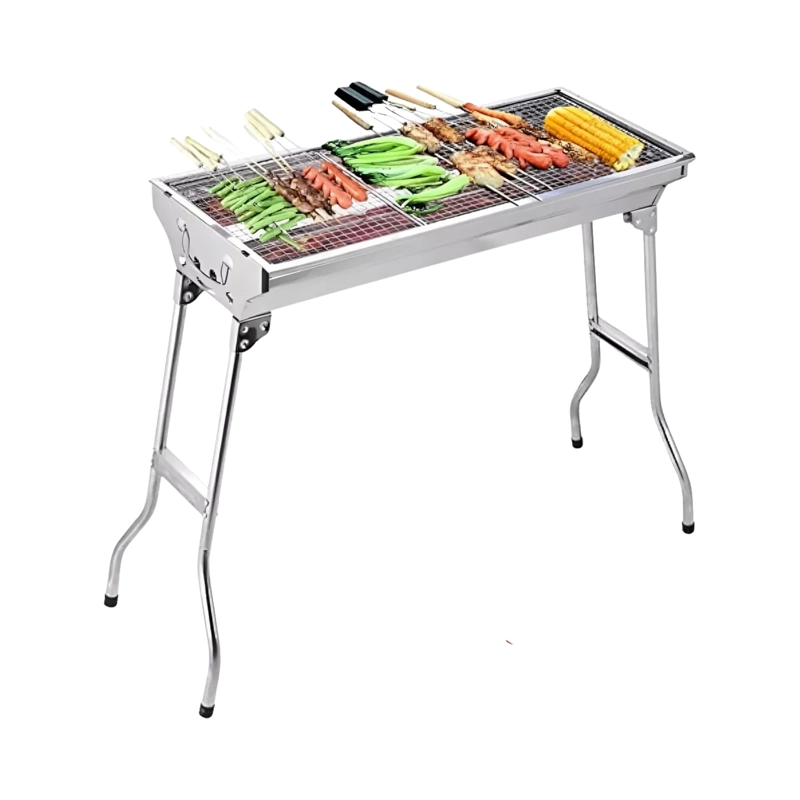 PARRILLA CARBON PORTATIL PLEGABLE ACERO INOXIDABLE 95X71X3 CM - 3