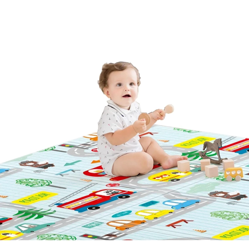 ALFOMBRA INFANTIL BEBE GOMA EVA PLEGABLE ANTIGOLPES 120X180 AUTOS - 5