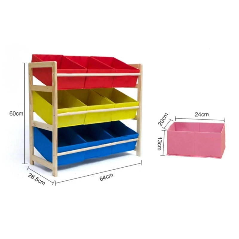 ESTANTE ORGANIZADOR JUGUETES INFANTIL 9 CONTENEDORES 64X28.5X60 CM - 4