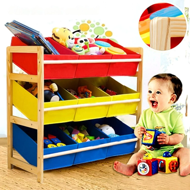 ESTANTE ORGANIZADOR JUGUETES INFANTIL 9 CONTENEDORES 64X28.5X60 CM - 6
