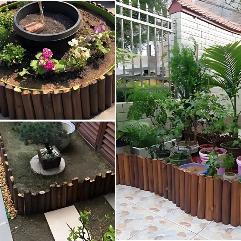VALLA MADERA FLEXIBLE JARDIN BORDES EXTERIORES 120X30X25 CM - 4