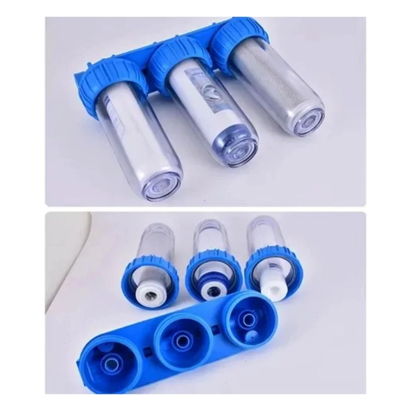 TRIPLE FILTRO AGUA ANTI SARRO ABLANDADOR 10  AZUL - 5