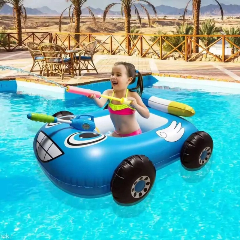FLOTADOR INFLABLE GIGANTE INFANTIL NIÑO VERANO PISCINA AUTO 85X80 CM - 4