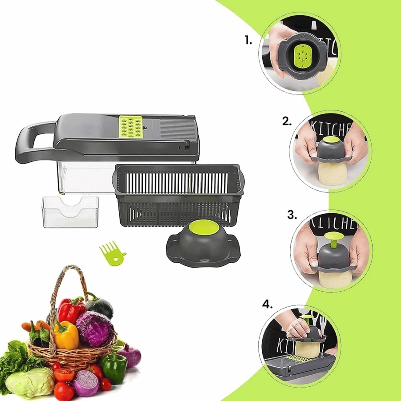 MULTIRALLADOR VERDURAS COCINA HOGAR CUCHILLOS ACERO INOXIDABLE - 5
