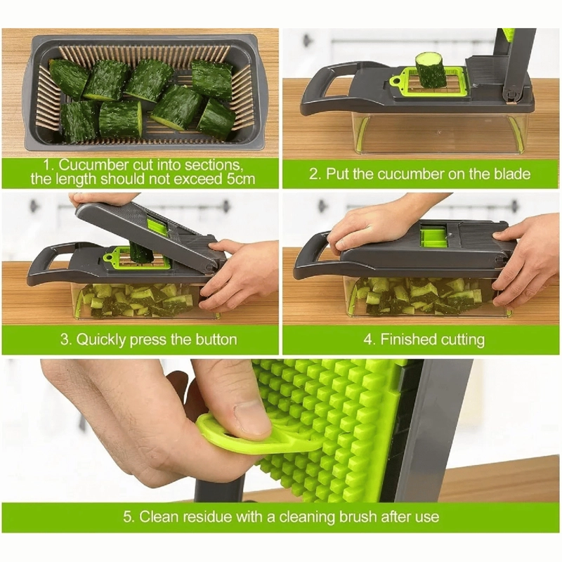 MULTIRALLADOR VERDURAS COCINA HOGAR CUCHILLOS ACERO INOXIDABLE - 6