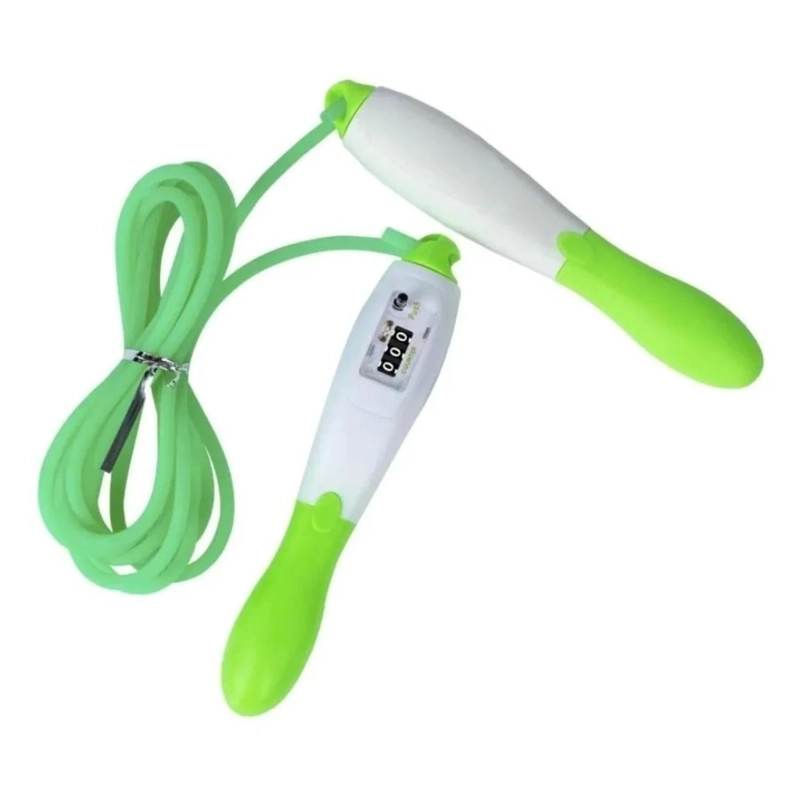 CUERDA SALTAR CONTADOR ANALOGO ENTRENADOR FITNESS VERDE - 1