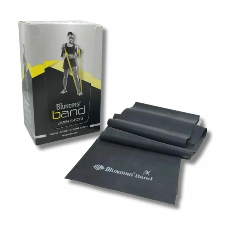 BANDA ELASTICA YOGA PILATES EJERCICIO 1.5 MTS NEGRO - 2