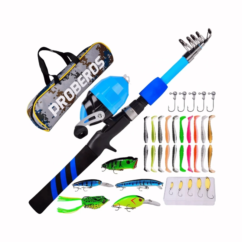 KIT PESCA COMPLETO BOLSA CARRETE CAÑA 1,8 MTS - 1