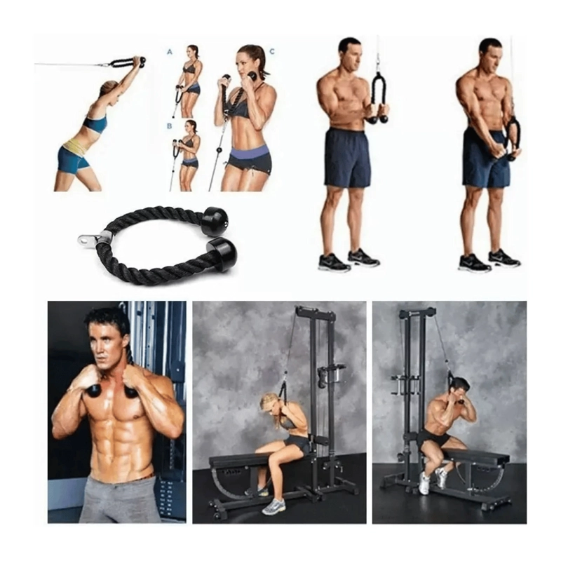 CUERDA SOGA GYM POLEA TRICEPS BICEPS FITNESS - 6