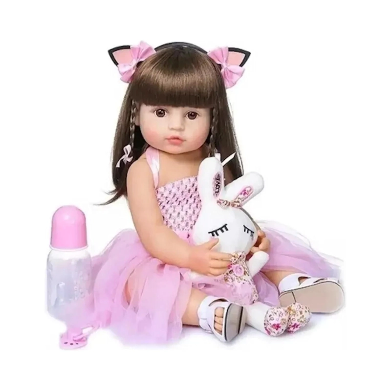 MUÑECA INFANTIL REBORN BEBE  REALISTA SILICONA LAVABLE - 1