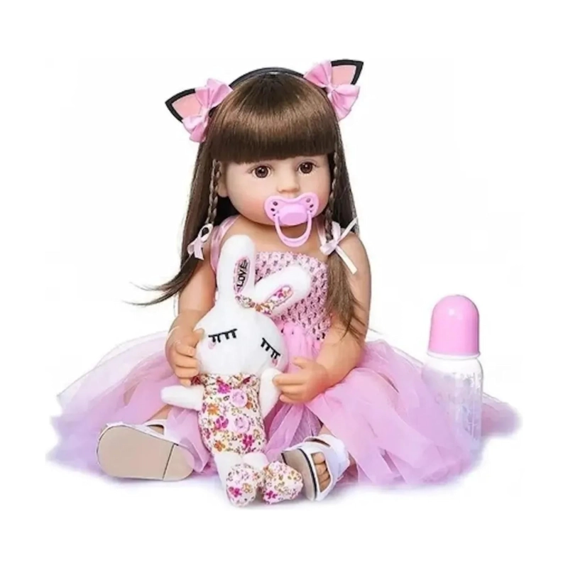 MUÑECA INFANTIL REBORN BEBE  REALISTA SILICONA LAVABLE - 2