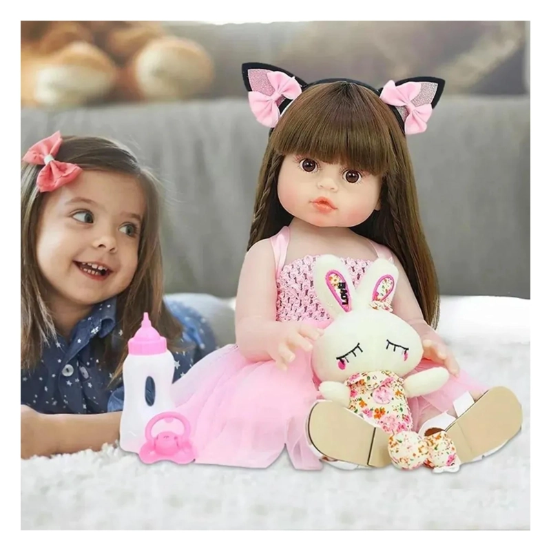 MUÑECA INFANTIL REBORN BEBE  REALISTA SILICONA LAVABLE - 4