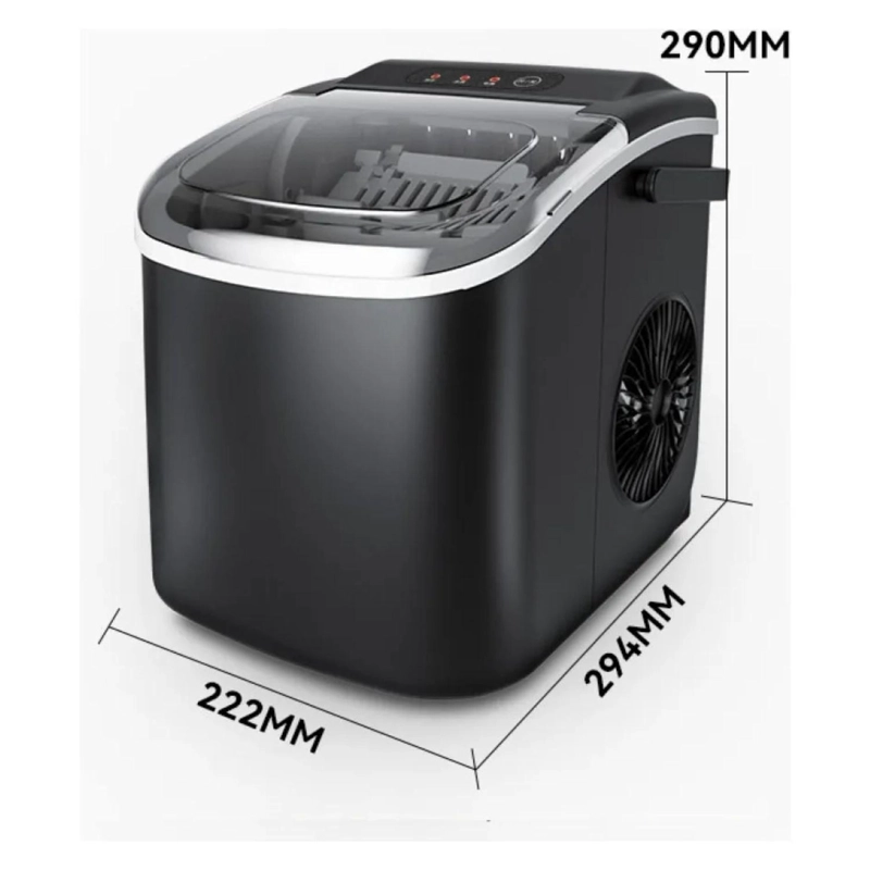 MAQUINA HIELO COMPACTA PORTATIL 15KG NEGRO - 3
