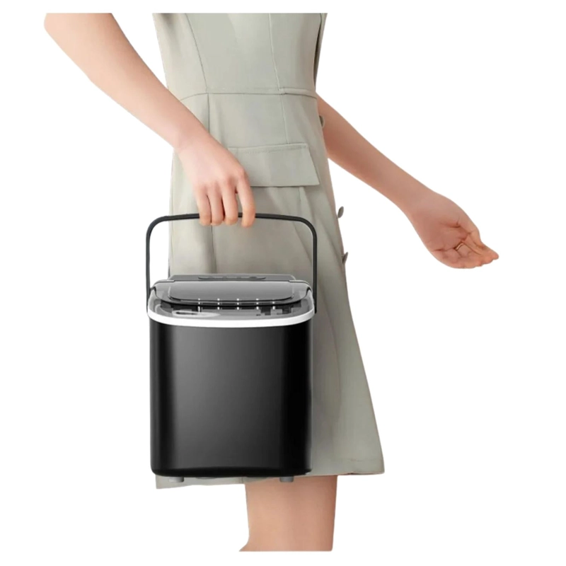 MAQUINA HIELO COMPACTA PORTATIL 15KG NEGRO - 4
