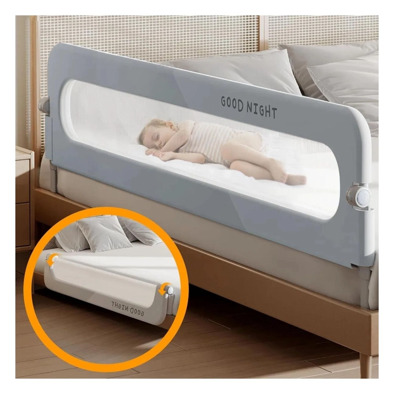 BARANDA CAMA SEGURIDAD BEBE AJUSTABLE 180X65X71 CM - 3