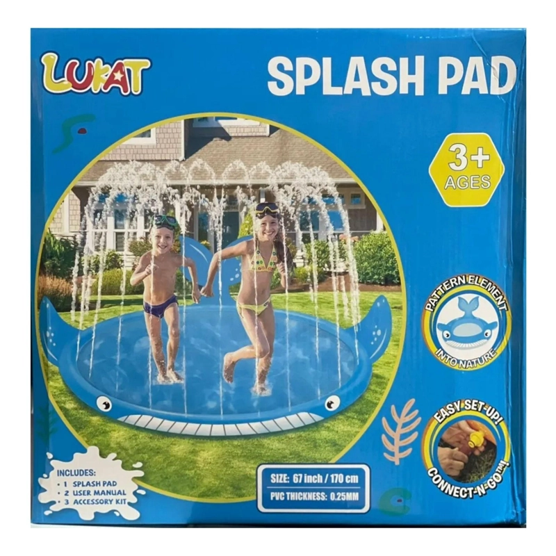 ALFOMBRA PISCINA ROCIADOR AGUA INFANTIL NIÑO VERANO 1.7X67 CM - 3