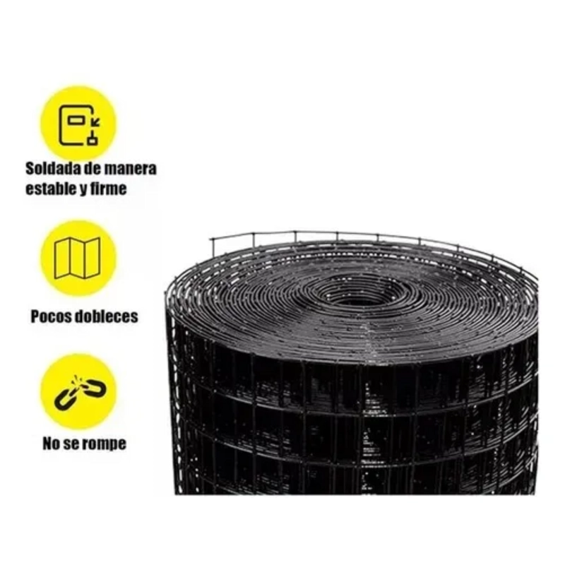 MALLA JARDIN SOLDADA PVC NEGRA 1/2  1.0MMX0.60MTX10MT NEGRO - 4