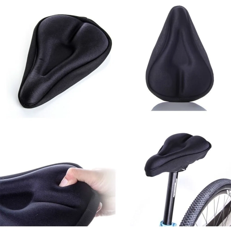 FORRO CUBRE ASIENTO BICICLETAS NEGRO - 4