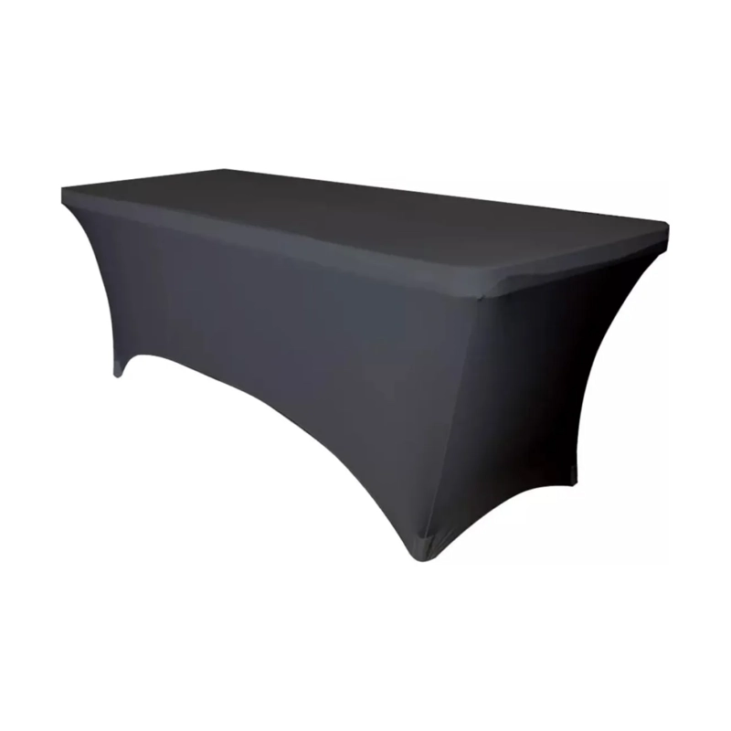 MANTEL FORRO SPANDEX MESA PLEGABLE 1.80 MTS NEGRO - 1