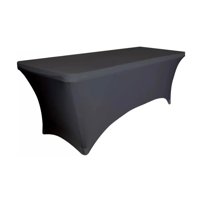 MANTEL FORRO SPANDEX MESA PLEGABLE 1.80 MTS NEGRO - 2