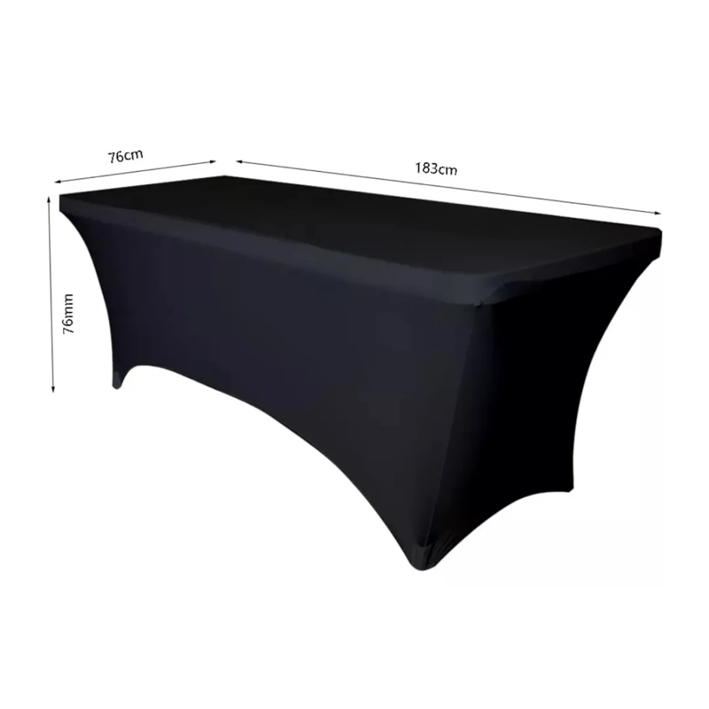 MANTEL FORRO SPANDEX MESA PLEGABLE 1.80 MTS NEGRO - 3