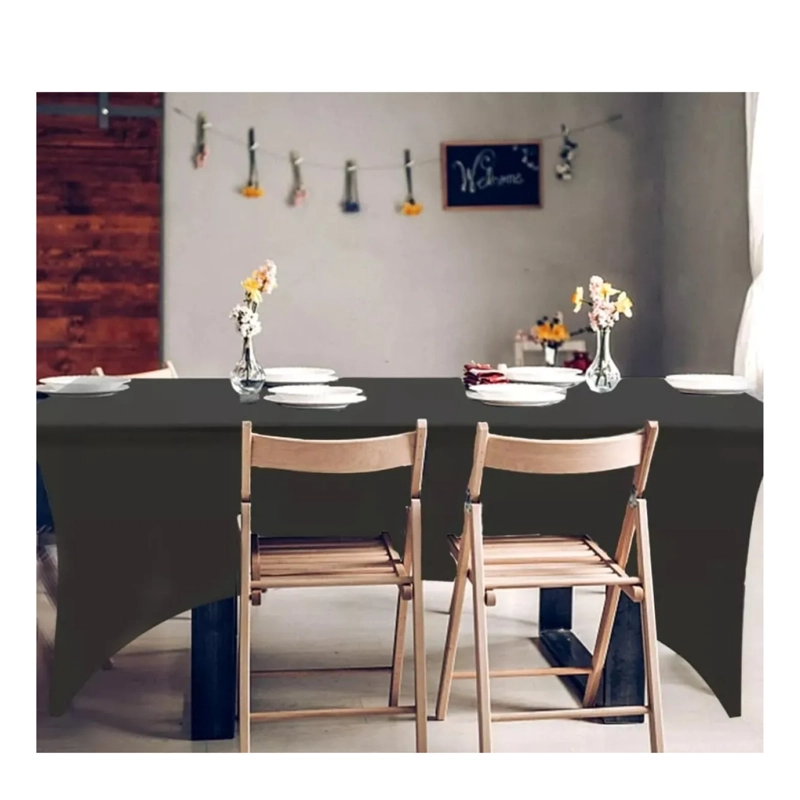 MANTEL FORRO SPANDEX MESA PLEGABLE 1.80 MTS NEGRO - 4