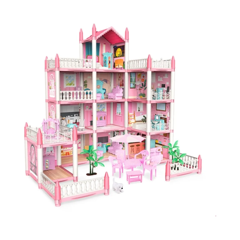 CASTILLO MUÑECAS CASA INFANTIL ROSA - 1