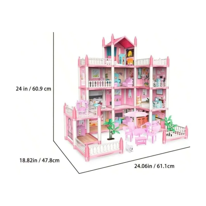 CASTILLO MUÑECAS CASA INFANTIL ROSA - 2