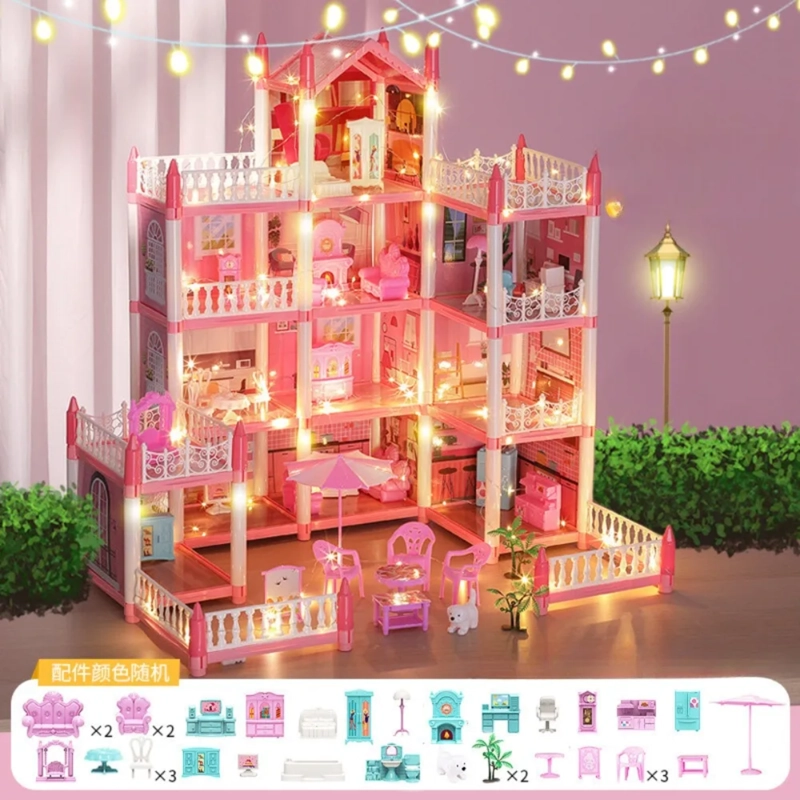 CASTILLO MUÑECAS CASA INFANTIL ROSA - 4