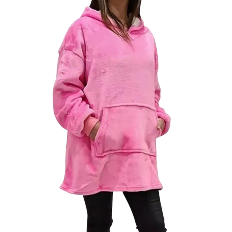 POLERON CHIPORRO FELPA FRAZADA MANTA POLAR ROSA - 1