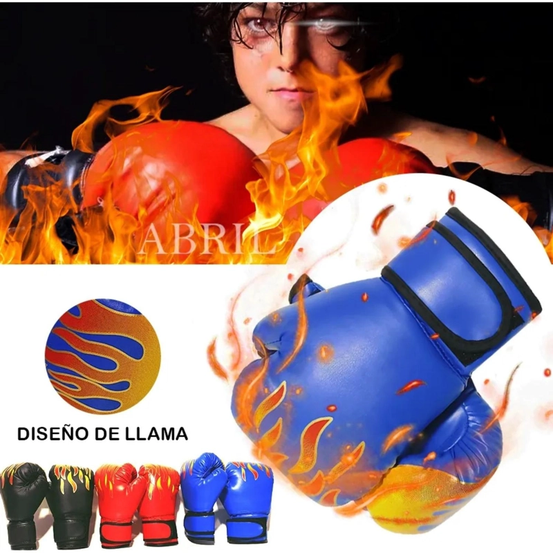 GUANTES ENTRENAMIENTO BOXEO ARTES MARCIALES NIÑO AZUL - 3