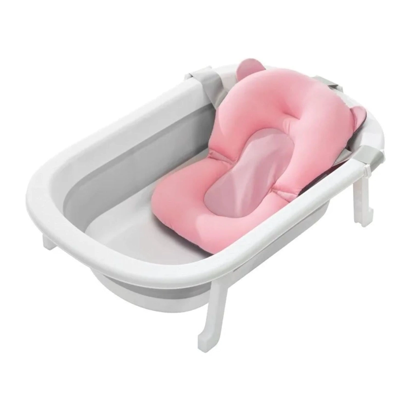 HAMACA PARA BAÑERA TINA BEBE  PLEGABLE ANTIDESLIZANTE 45X33X8 CM BLANCO - 3