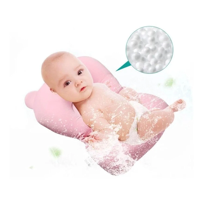 HAMACA PARA BAÑERA TINA BEBE  PLEGABLE ANTIDESLIZANTE 45X33X8 CM BLANCO - 4